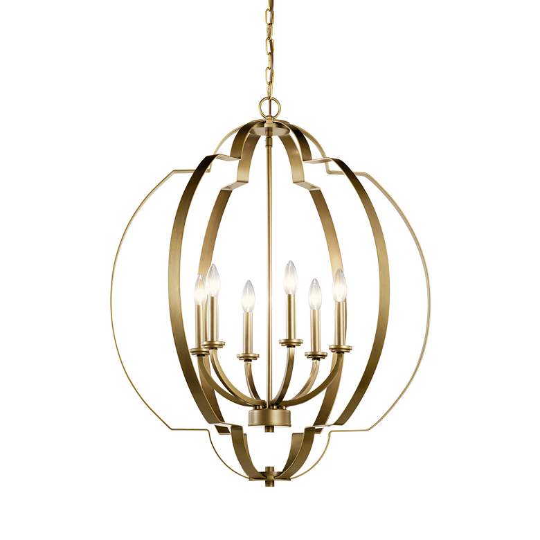 Image 3 Kichler Voleta 27 3/4" Wide Natural Brass 6-Light Chandelier more views