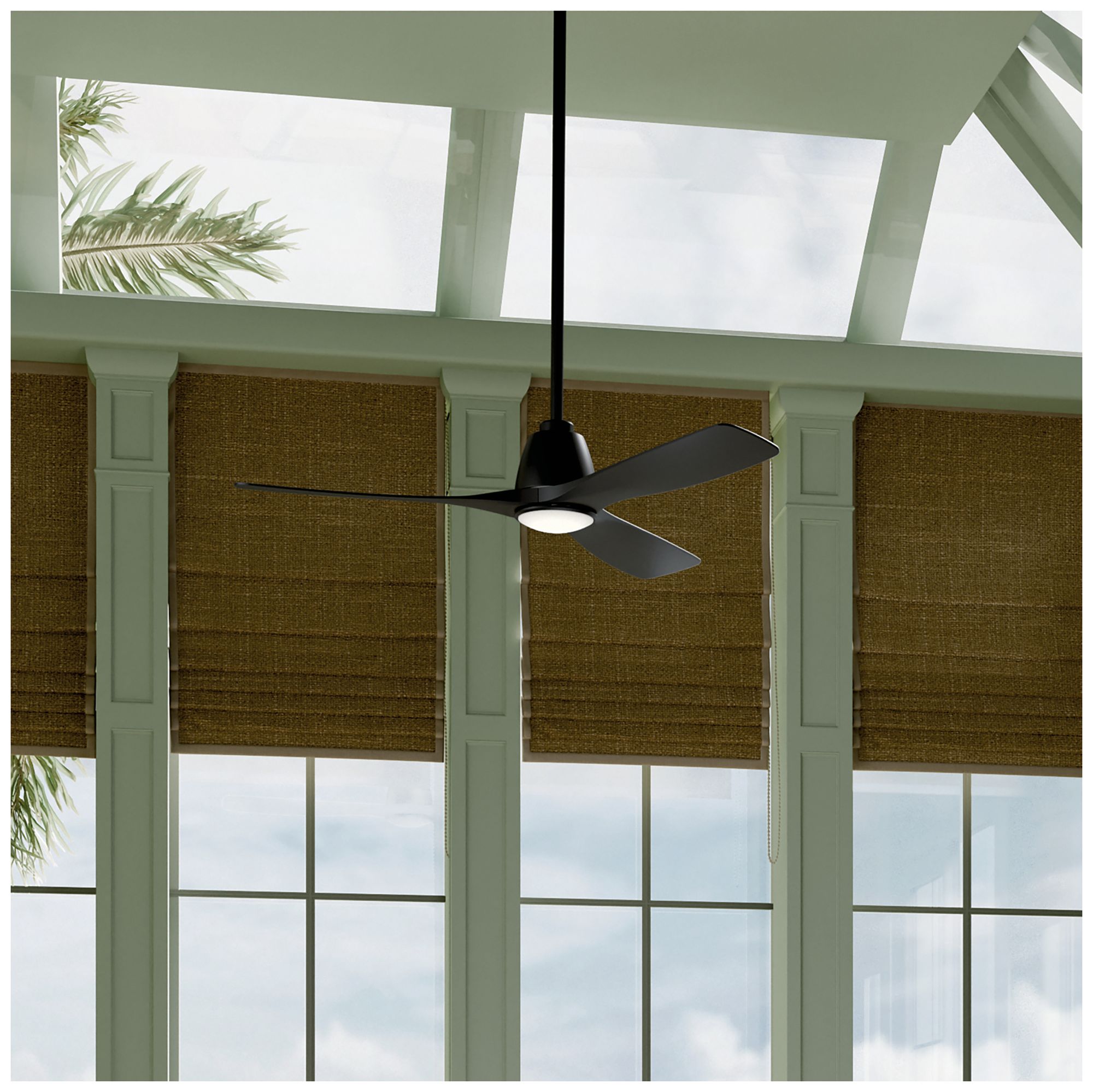 Image 2 Kichler Volos II 3 Blade 54" Ceiling Fan Black Black Blades more views