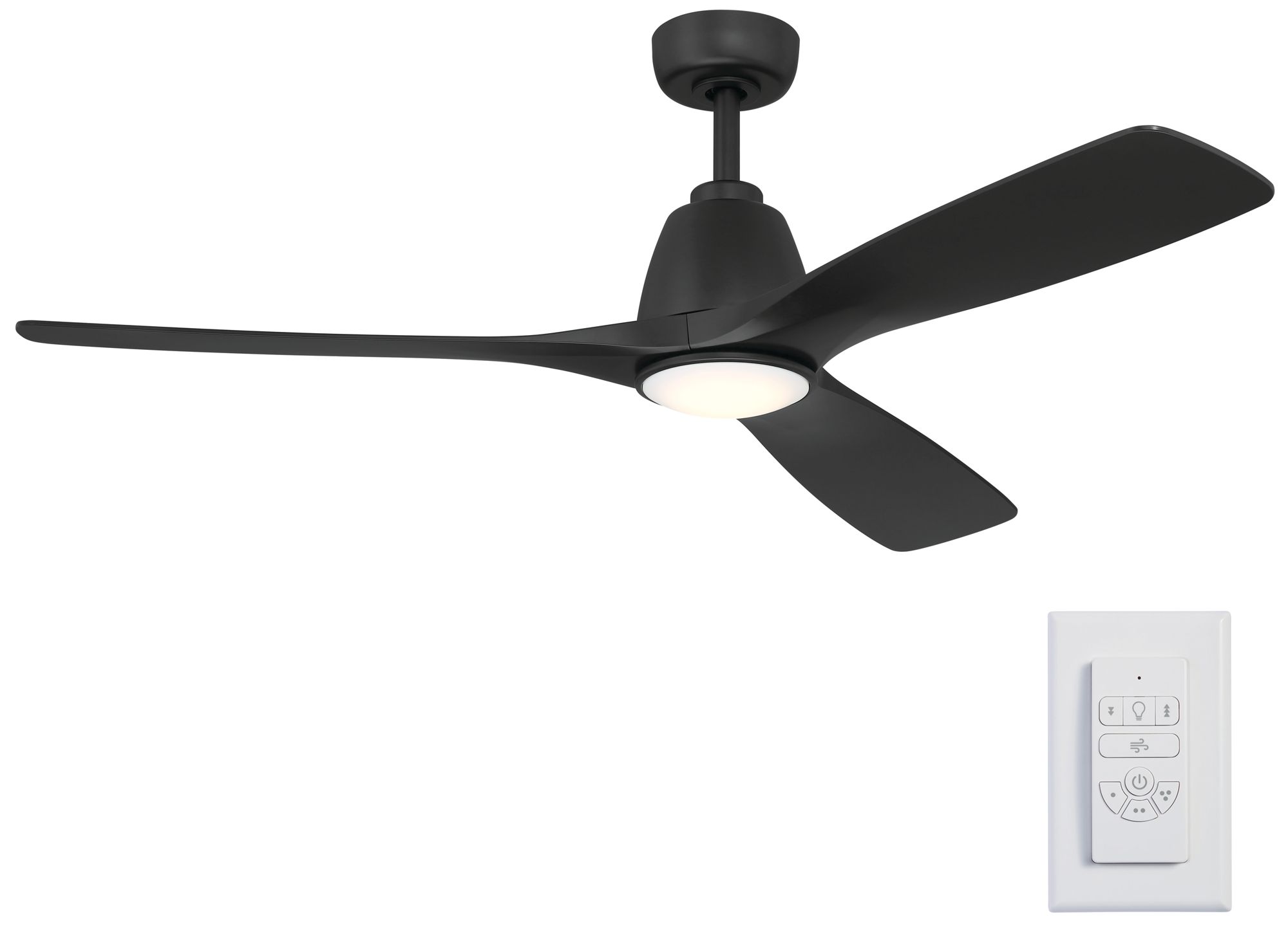 Image 3 Kichler Volos II 3 Blade 54" Ceiling Fan Black Black Blades more views