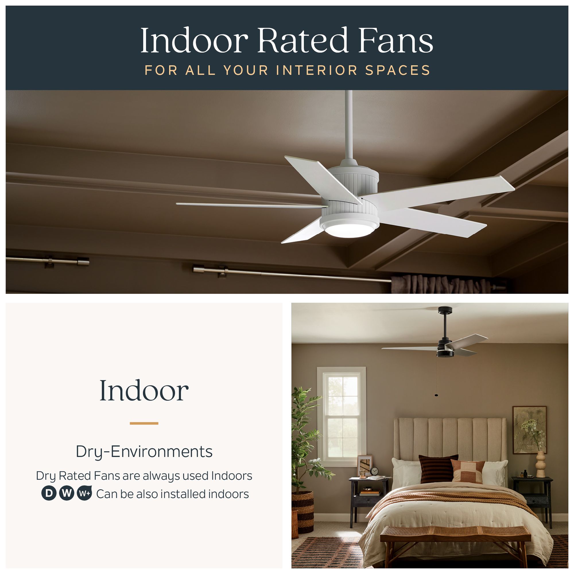 Kichler Volos II 3 Blade 54" Ceiling Fan Brushed Nickel Antique Grey Blades