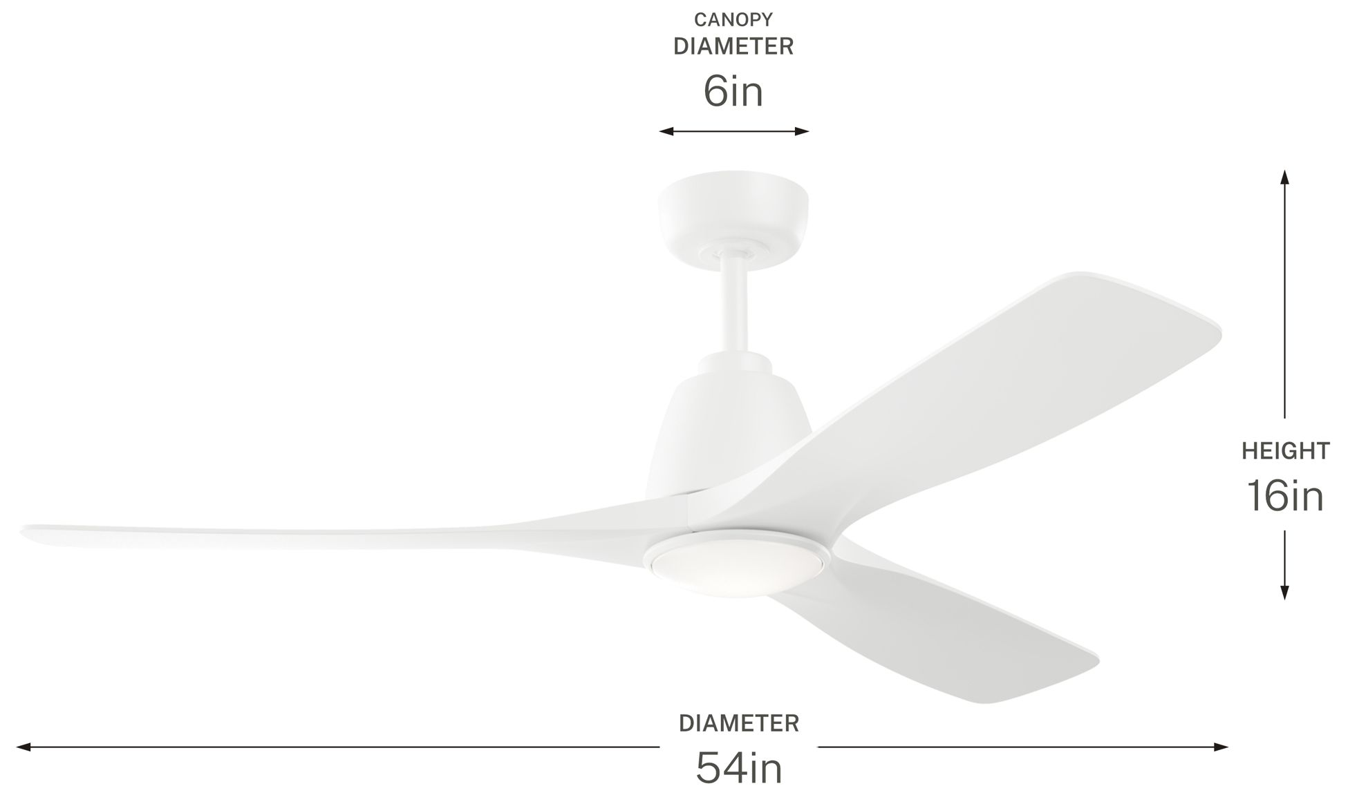 Kichler Volos II 3 Blade 54" Fan Matte White Matte White Blades