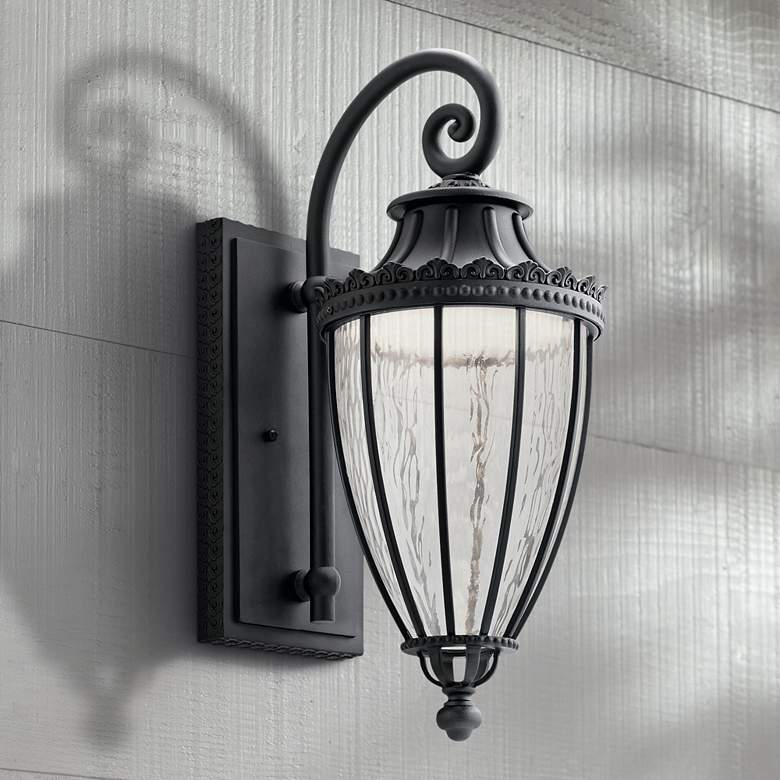 Image 1 Kichler Wakefield 22 1/4 inch High Black LED Outdoor Wall Light