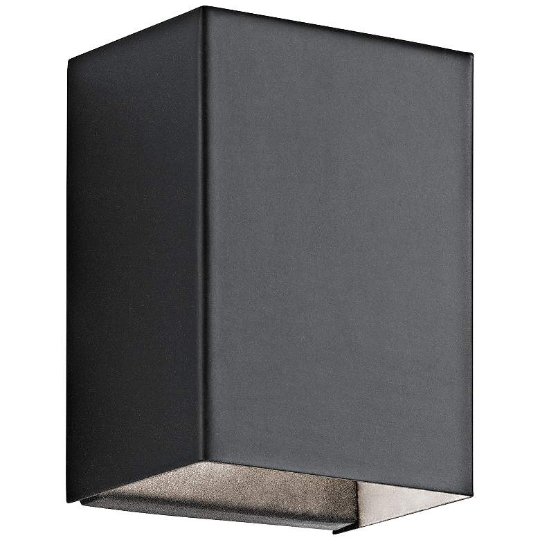 Image 1 Kichler Walden 7 1/4 inch High Modern Black Outdoor LED Wall Light