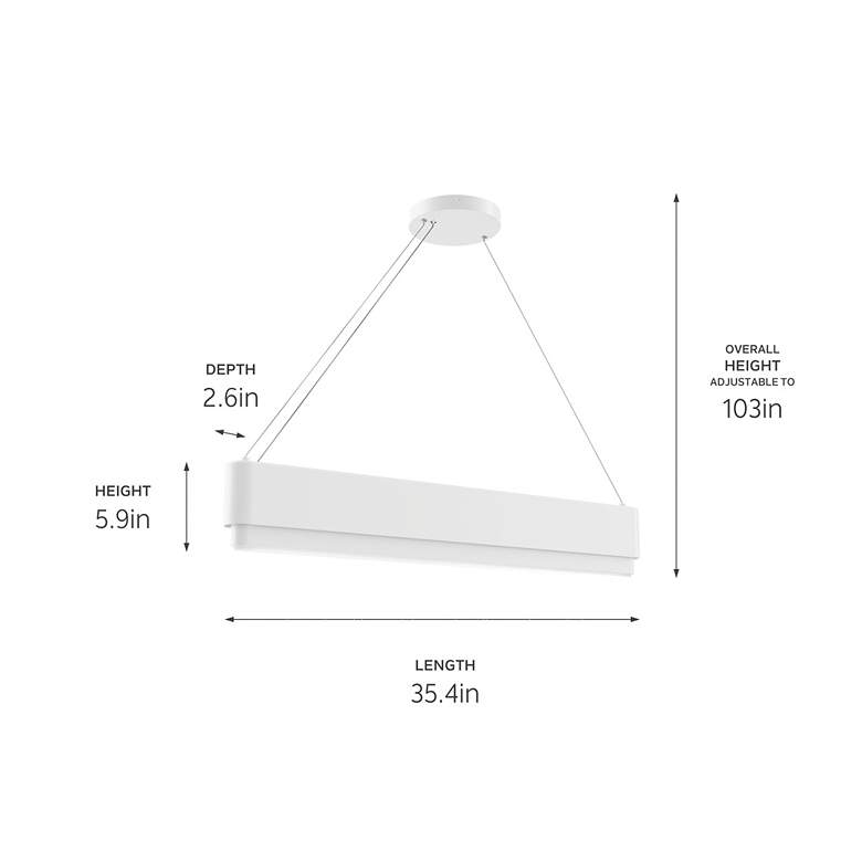 Image 6 Kichler Walman 35 1/2"W Matte White LED Linear Chandelier more views