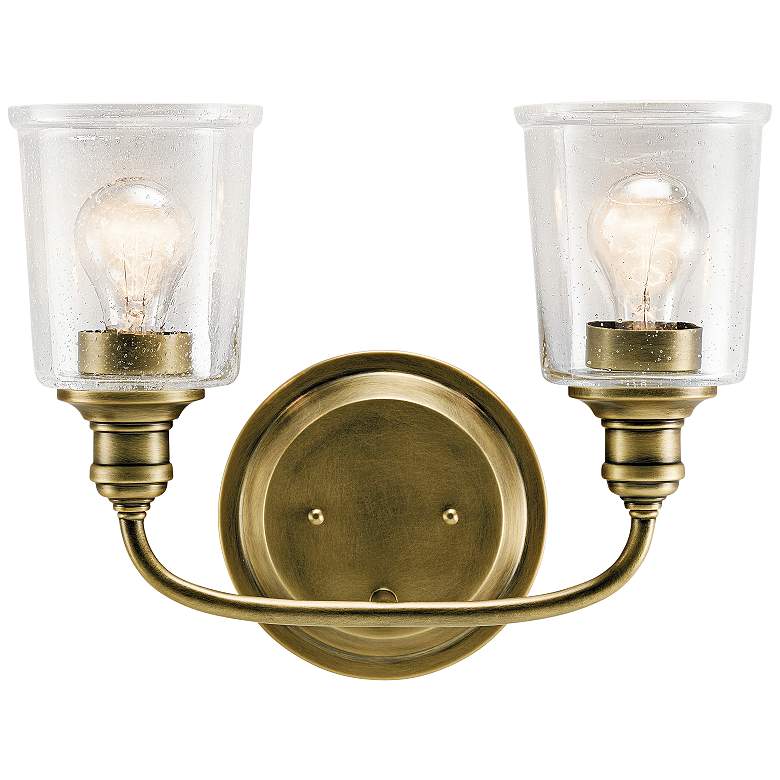 Image 1 Kichler Waverly 10 1/4"H Natural Brass 2-Light Wall Sconce