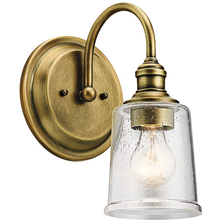 Image 1 Kichler Waverly 11 1/2" High Natural Brass Wall Sconce