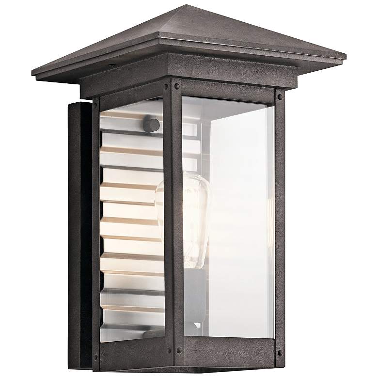 Image 1 Kichler Wayland 14 1/2"H Weathered Zinc Outdoor Wall Light