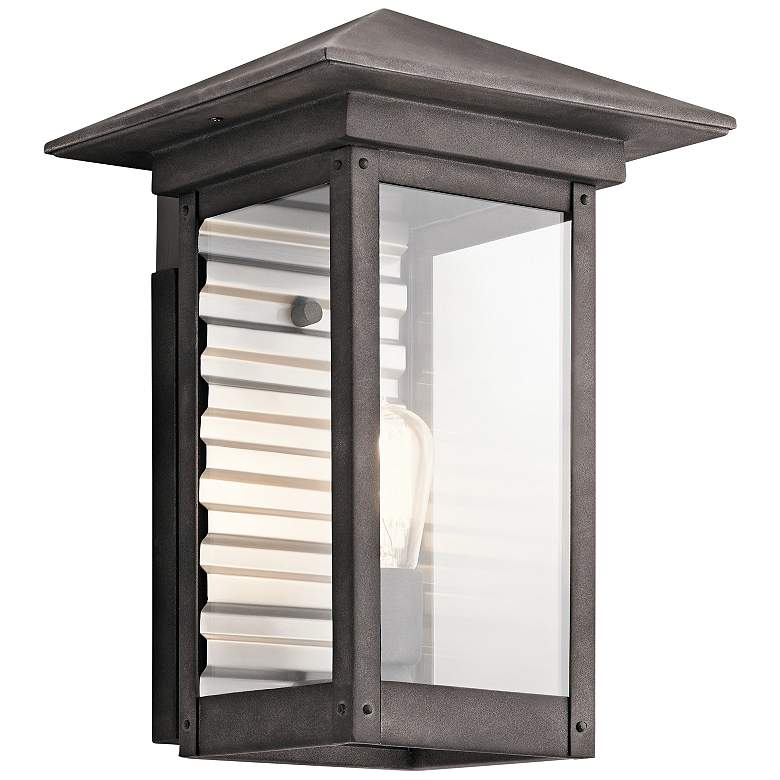 Image 1 Kichler Wayland 17" High Weathered Zinc Outdoor Wall Light