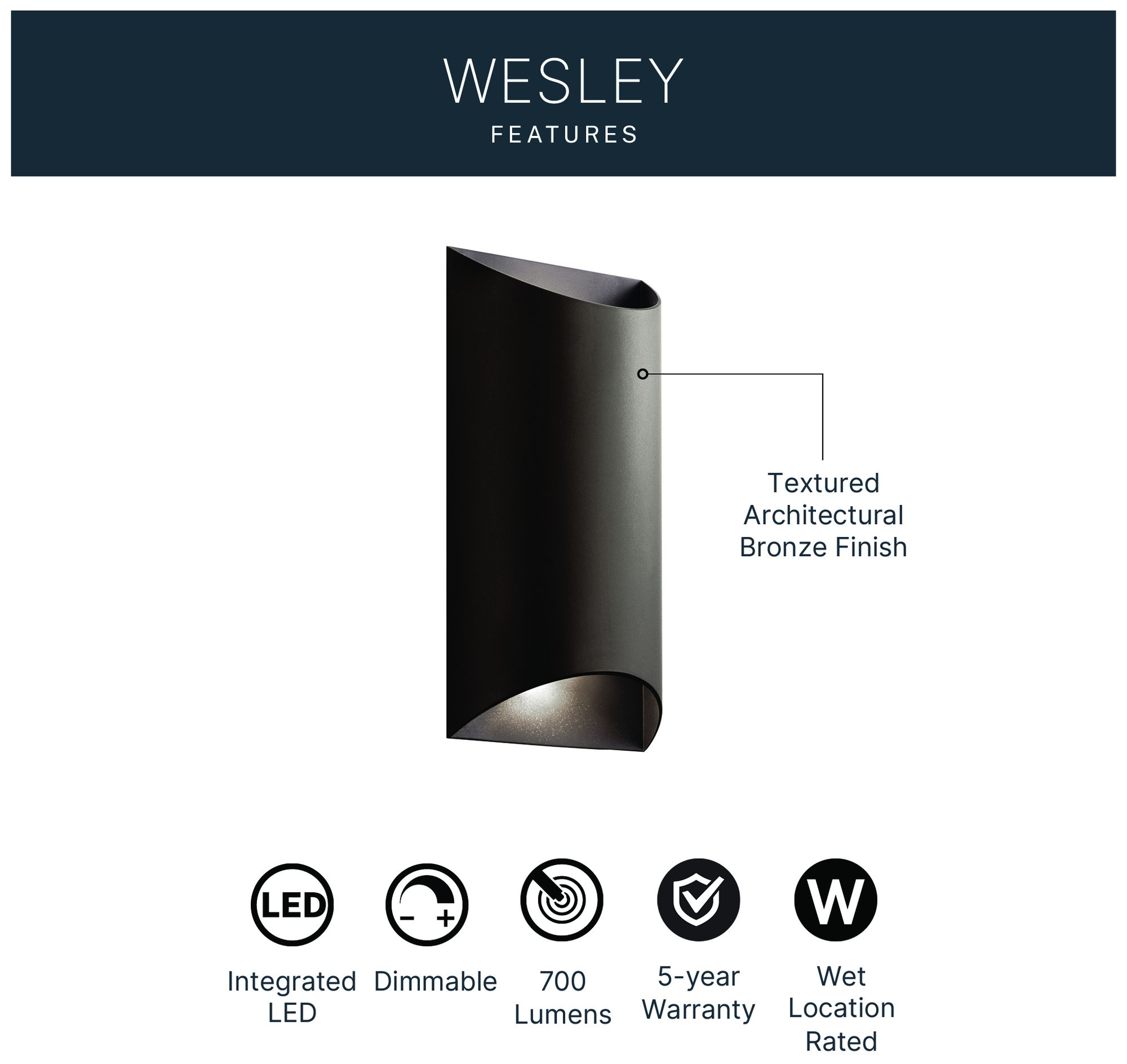Image 7 Kichler Wesley 14" High LED Bronze Outdoor Wall Light more views