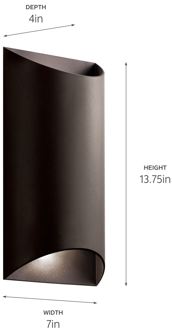 Kichler Wesley 14" High LED Bronze Outdoor Wall Light