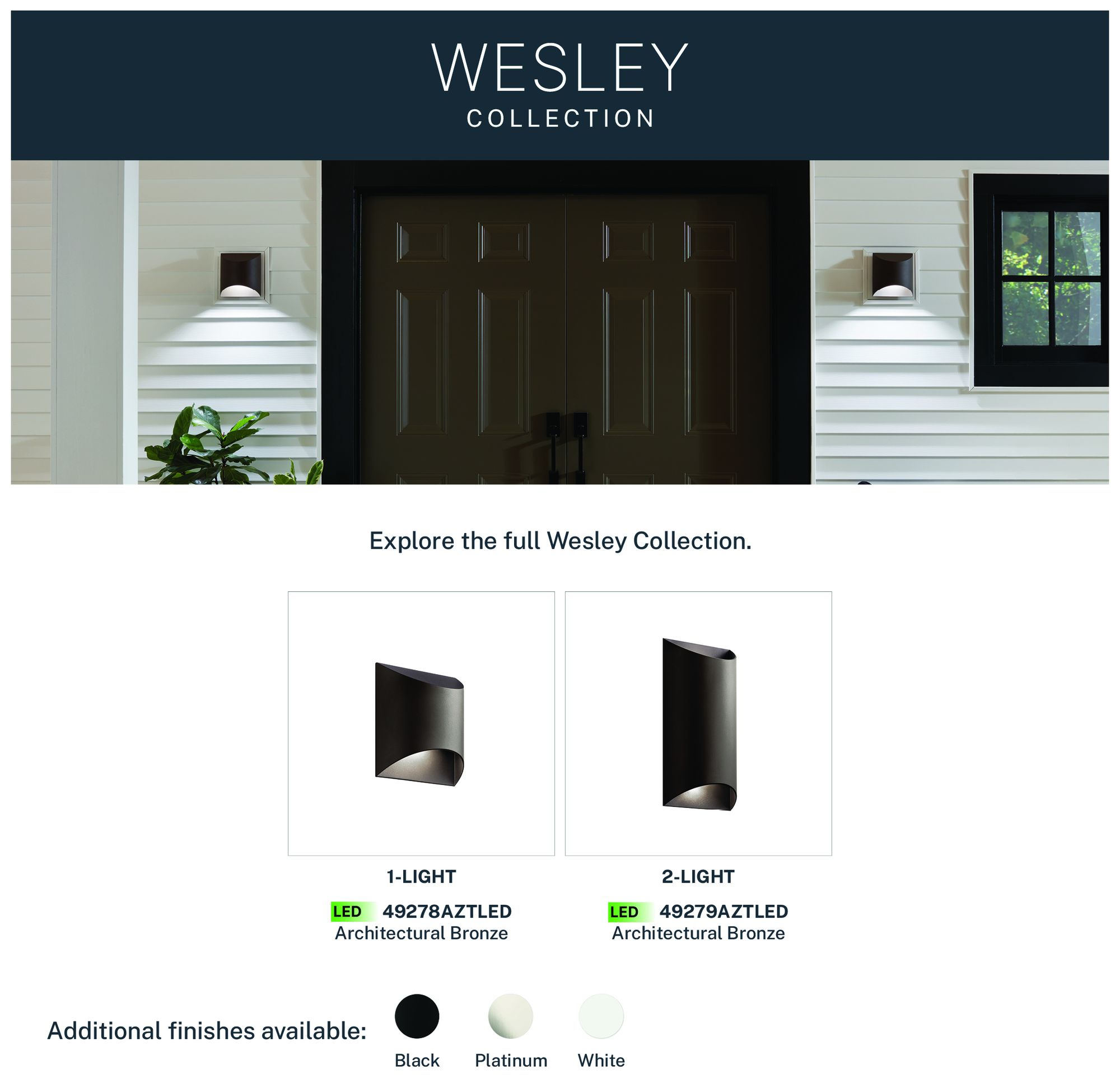Kichler Wesley 14" High LED Bronze Outdoor Wall Light