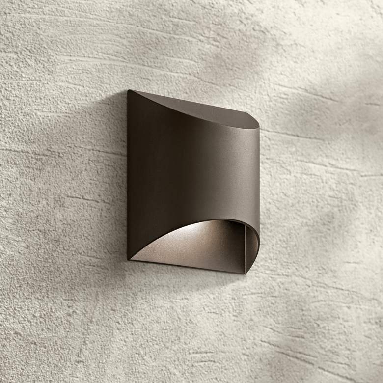 Kichler Wesley 7 1/2&quot; High LED Bronze Outdoor Wall Light