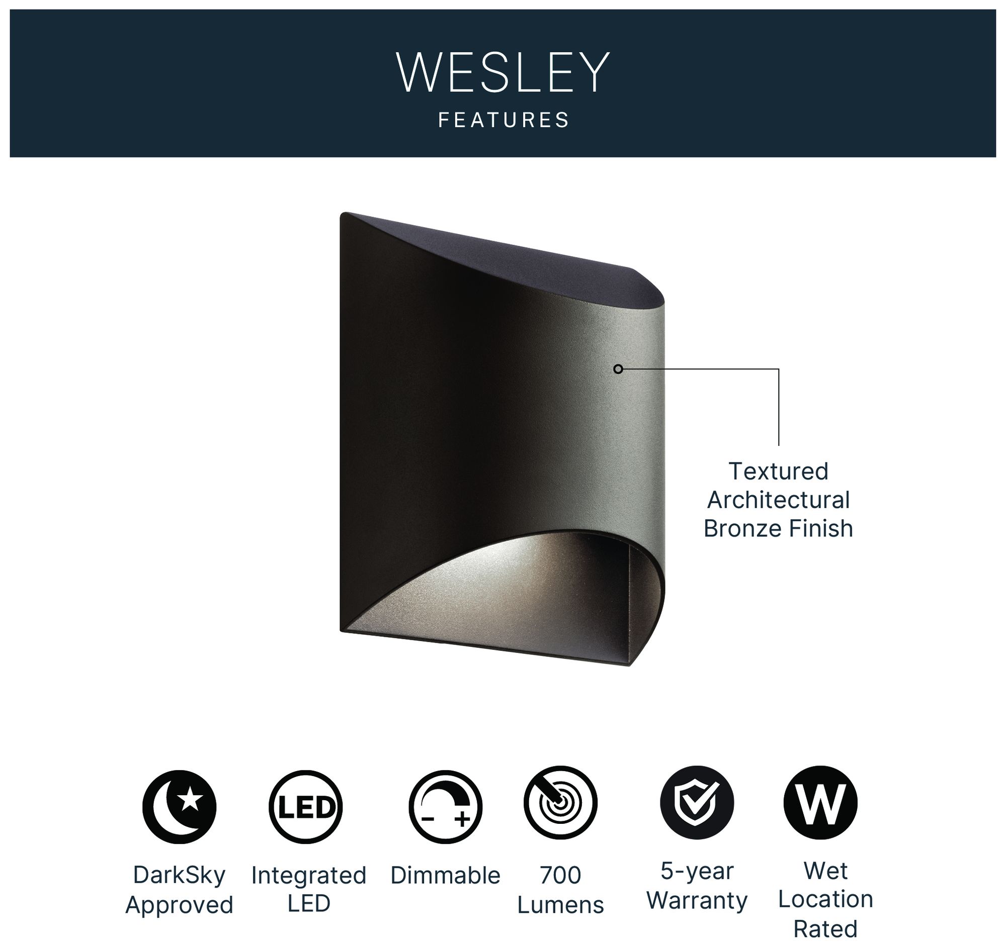 Image 4 Kichler Wesley 7 1/2" High LED Bronze Outdoor Wall Light more views