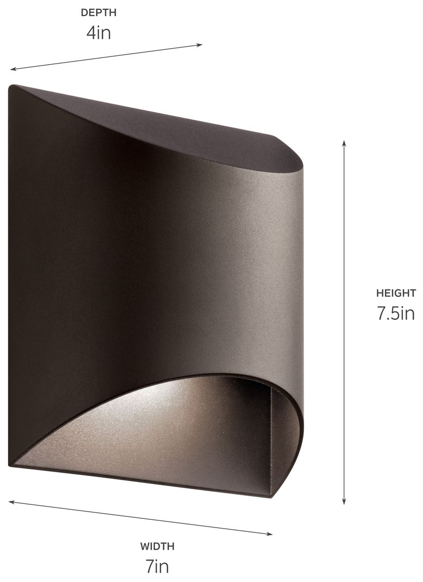 Image 7 Kichler Wesley 7 1/2" High LED Bronze Outdoor Wall Light more views