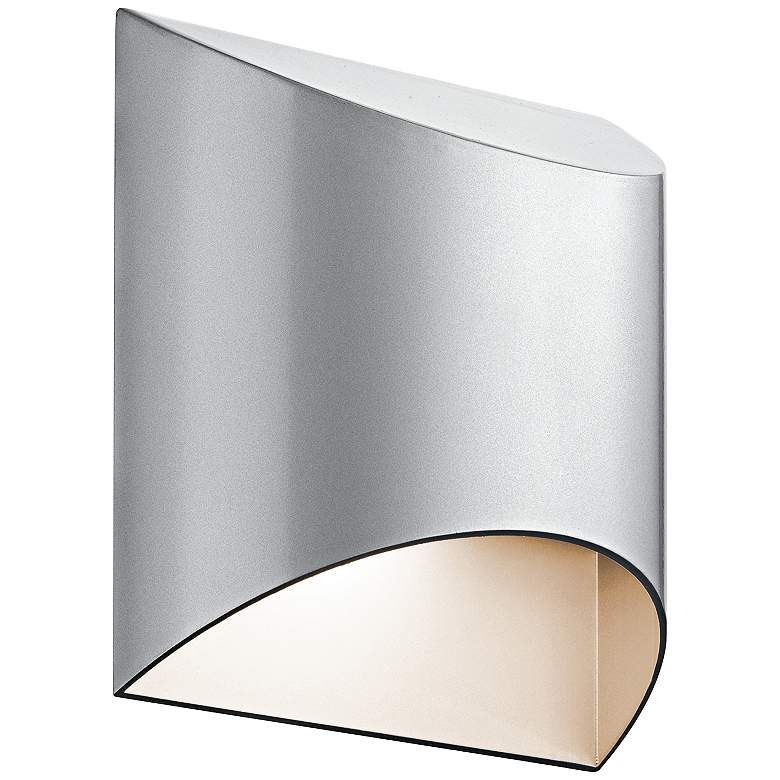 Image 2 Kichler Wesley 7 1/2 inch High LED Platinum Silver Outdoor Wall Light