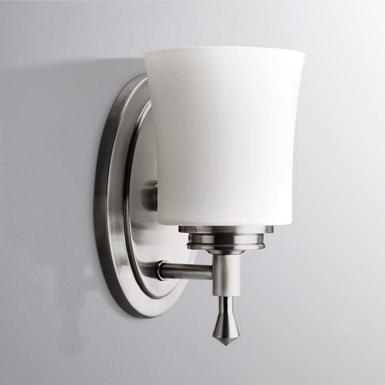 Image 1 Kichler Wharton 9" High Brushed Nickel Wall Sconce