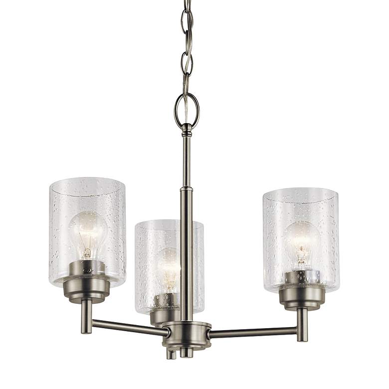 Image 2 Kichler Winslow 18 inch Wide Brushed Nickel 3-Light Chandelier