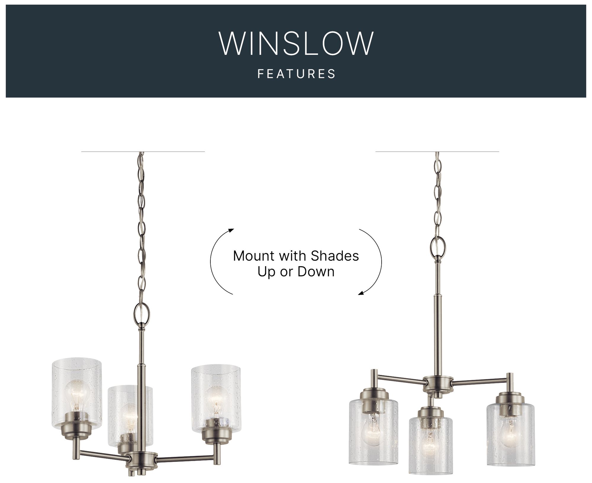 Image 7 Kichler Winslow 18" Wide Brushed Nickel 3-Light Chandelier more views