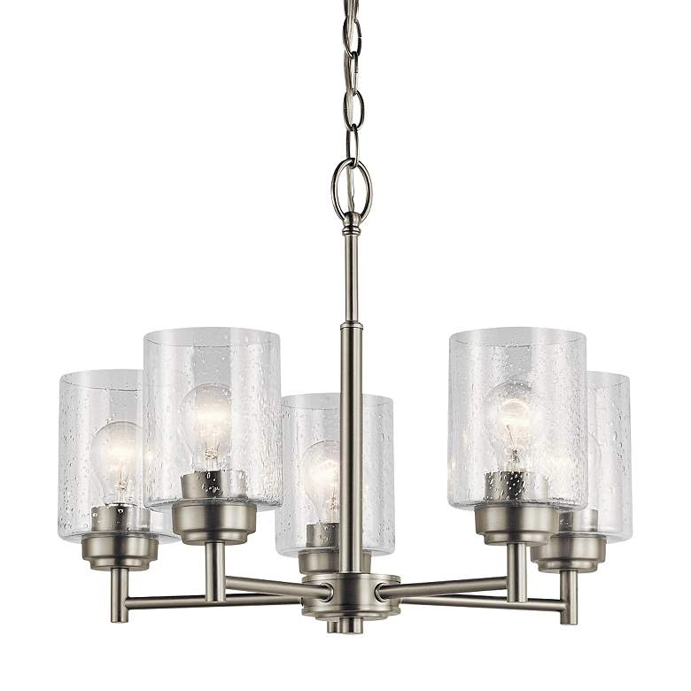 Image 1 Kichler Winslow 19 3/4" Seeded Glass and Nickel 5-Light Chandelier