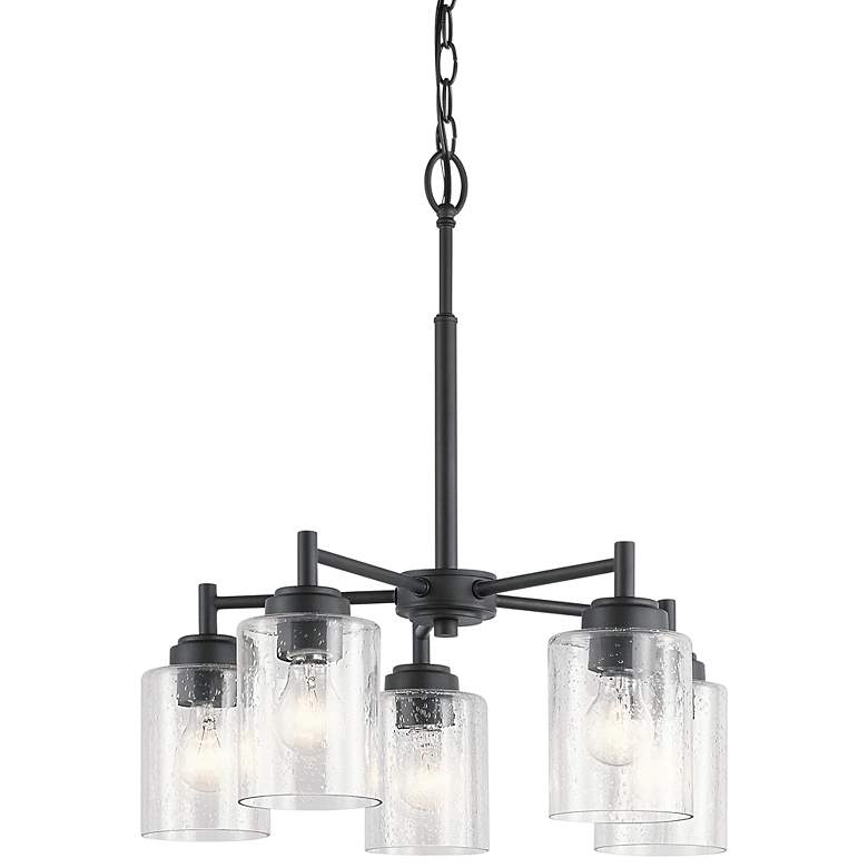 Image 2 Kichler Winslow 19 3/4" Wide Black and Seeded Glass 5-Light Chandelier