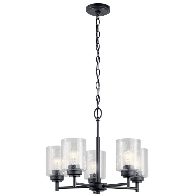 Image 3 Kichler Winslow 19 3/4" Wide Black and Seeded Glass 5-Light Chandelier more views