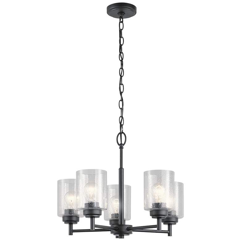 Image 4 Kichler Winslow 19 3/4" Wide Black and Seeded Glass 5-Light Chandelier more views