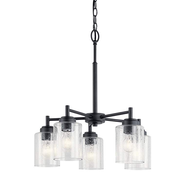 Image 4 Kichler Winslow 19 3/4 inch Wide Black and Seeded Glass 5-Light Chandelier more views