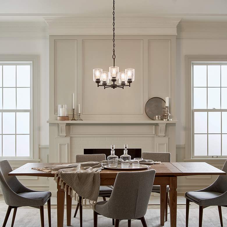 Image 7 Kichler Winslow 19 3/4" Wide Black and Seeded Glass 5-Light Chandelier more views