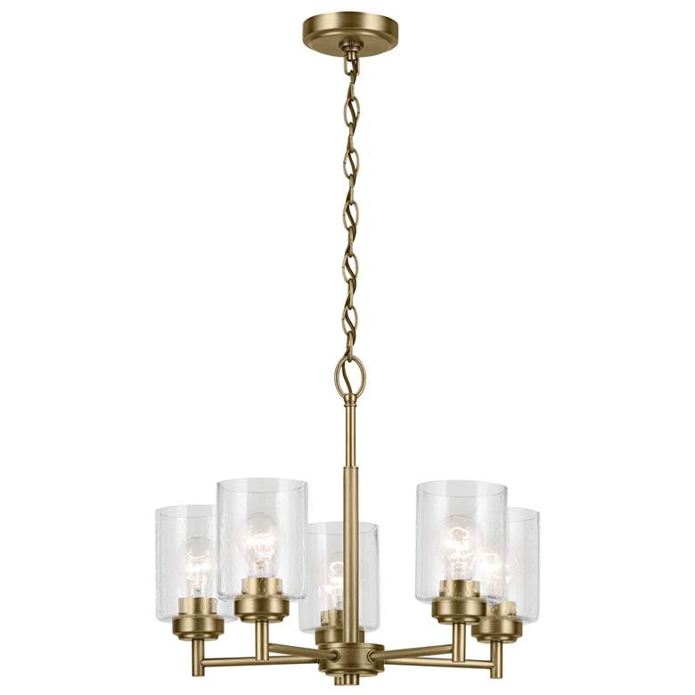 Image 2 Kichler Winslow 19 3/4"W Natural Brass 5-Light Chandelier
