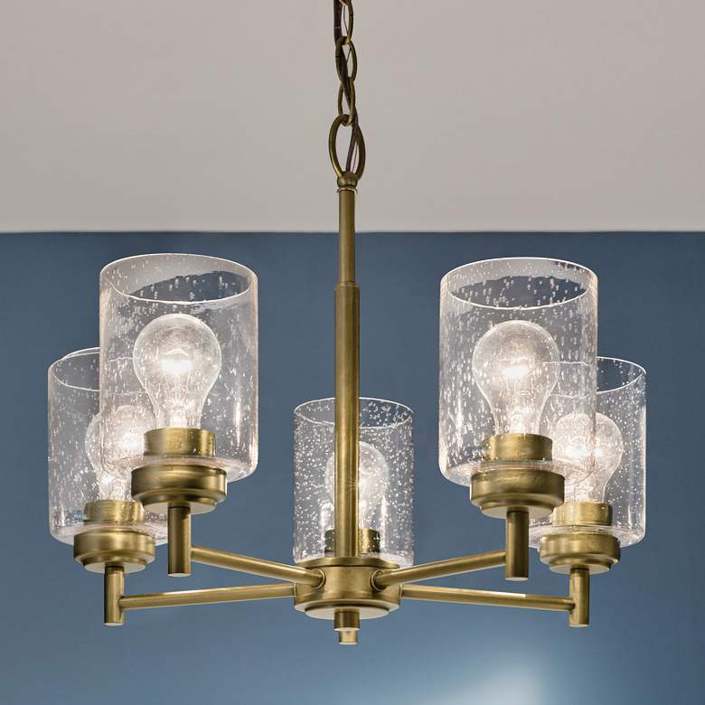 Image 1 Kichler Winslow 19 3/4"W Natural Brass 5-Light Chandelier