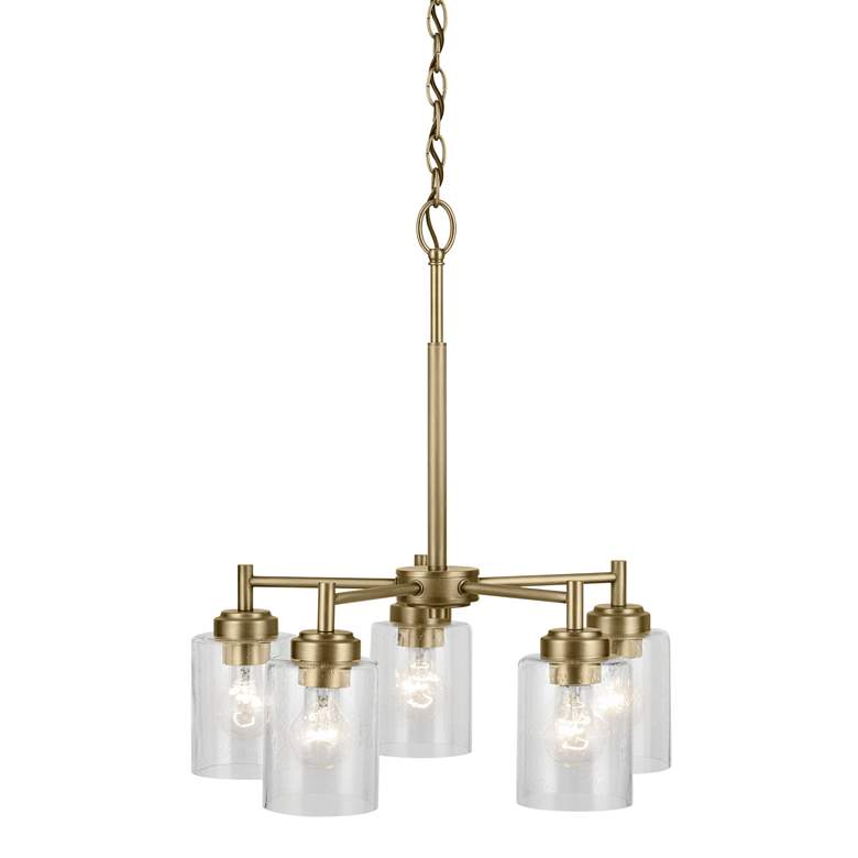 Image 6 Kichler Winslow 19 3/4"W Natural Brass 5-Light Chandelier more views