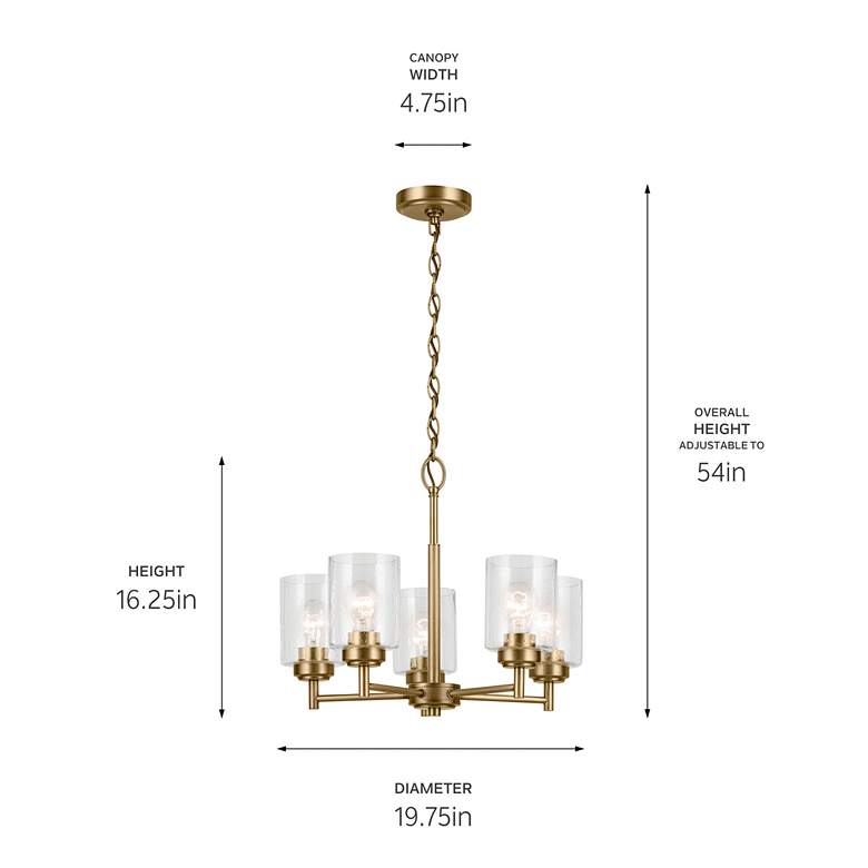 Image 7 Kichler Winslow 19 3/4"W Natural Brass 5-Light Chandelier more views