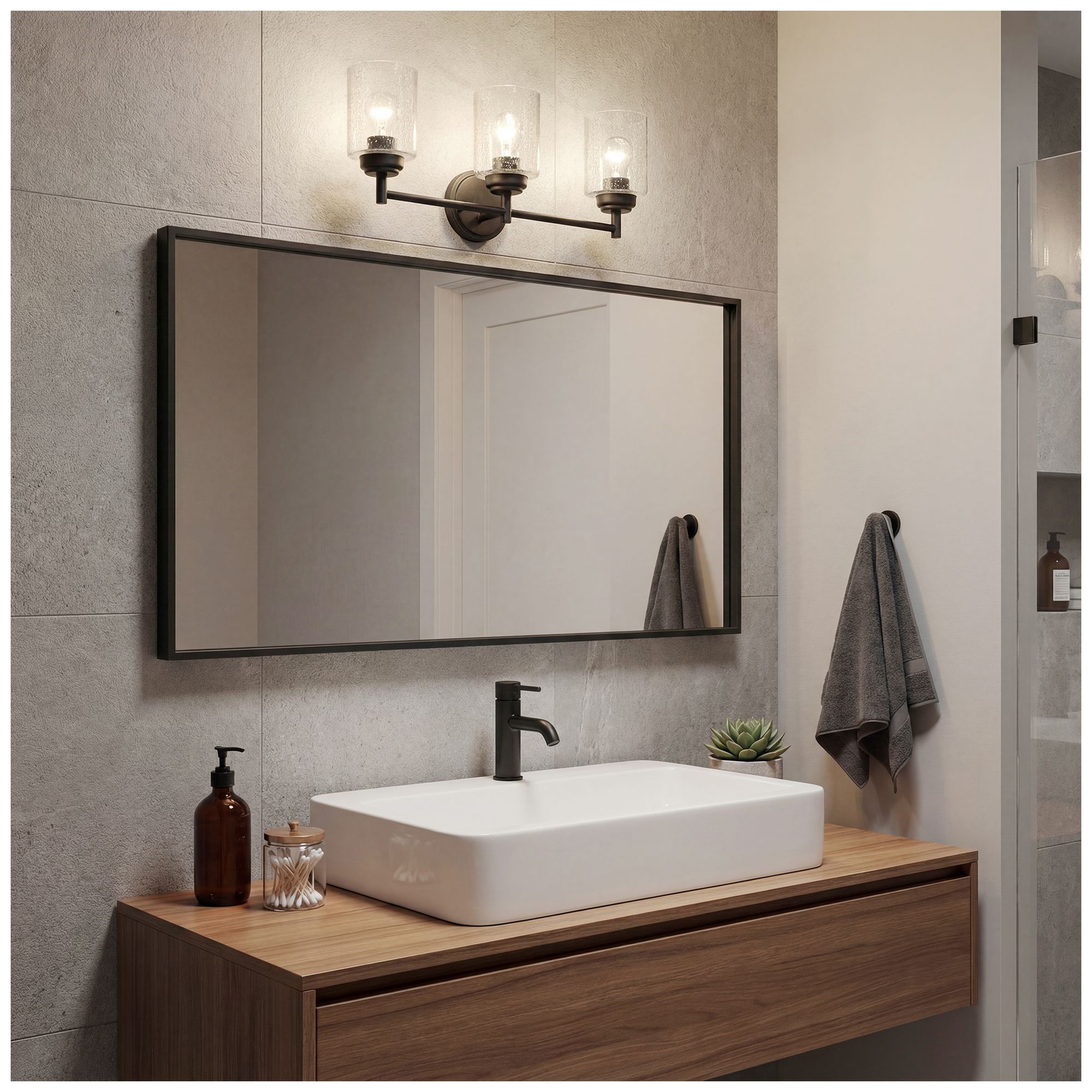 Kichler Winslow 21 1/2" Wide Black 3-Light Bath Light