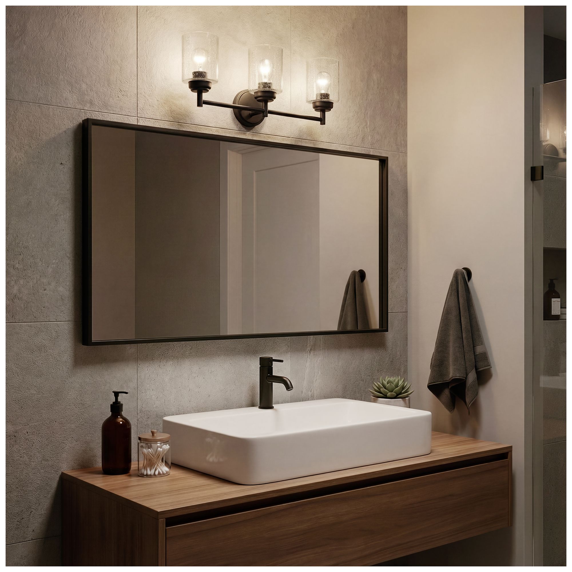Kichler Winslow 21 1/2" Wide Black 3-Light Bath Light