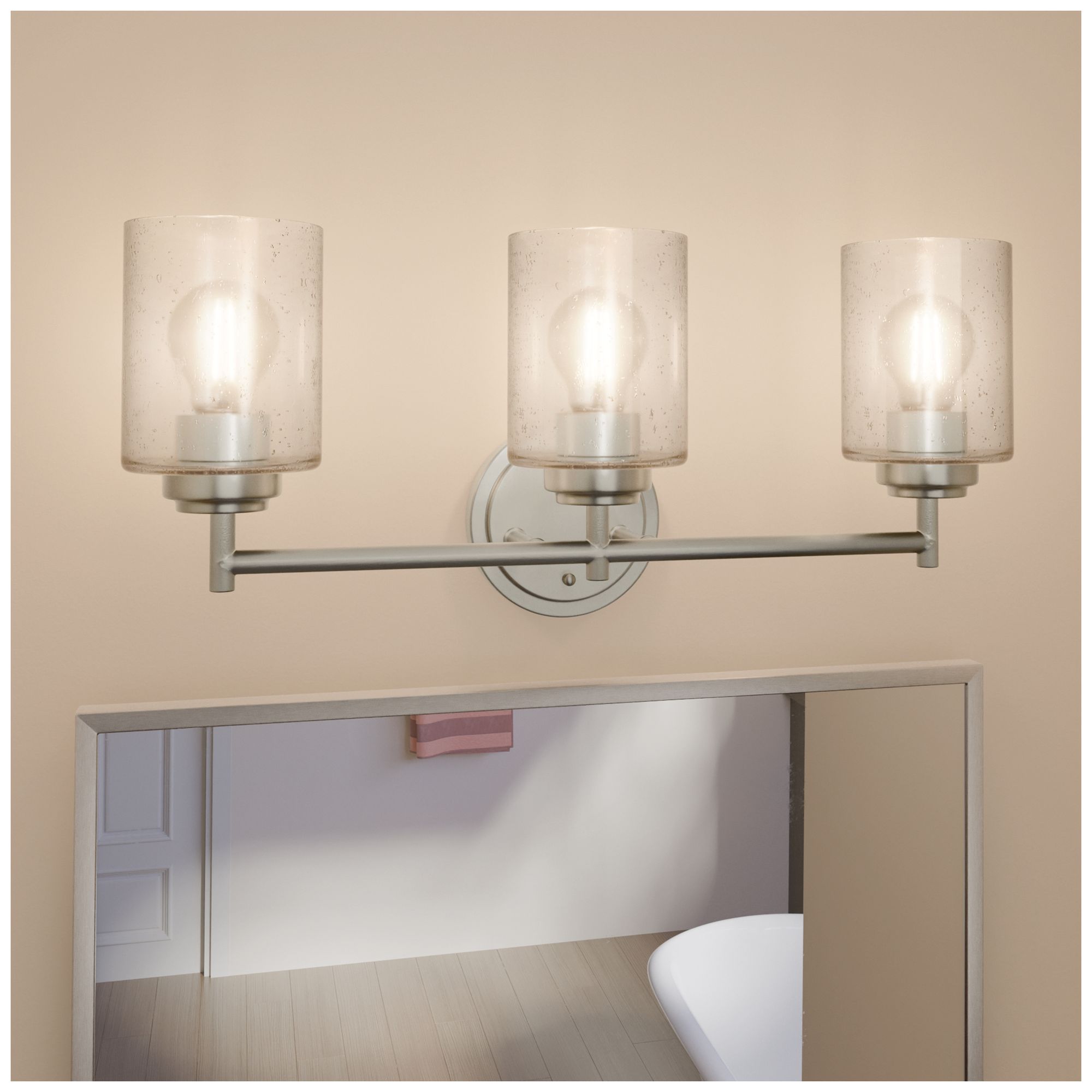 Image 5 Kichler Winslow 21 1/2"W Brushed Nickel 3-Light Bath Light more views