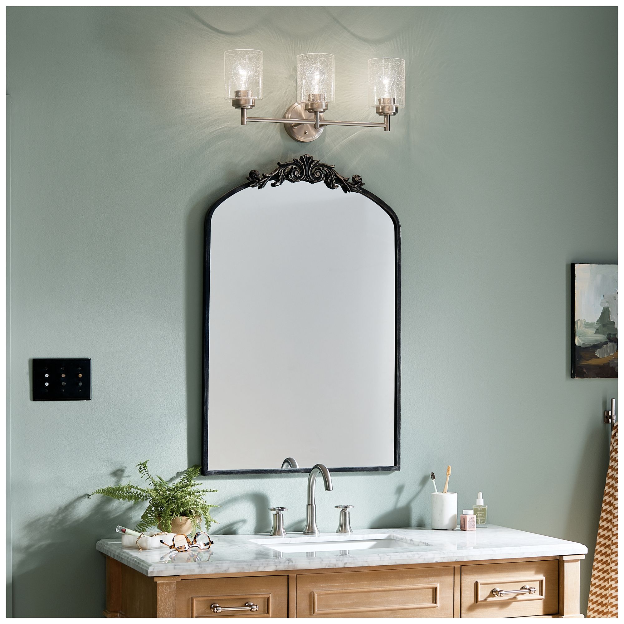 Kichler Winslow 21 1/2"W Brushed Nickel 3-Light Bath Light