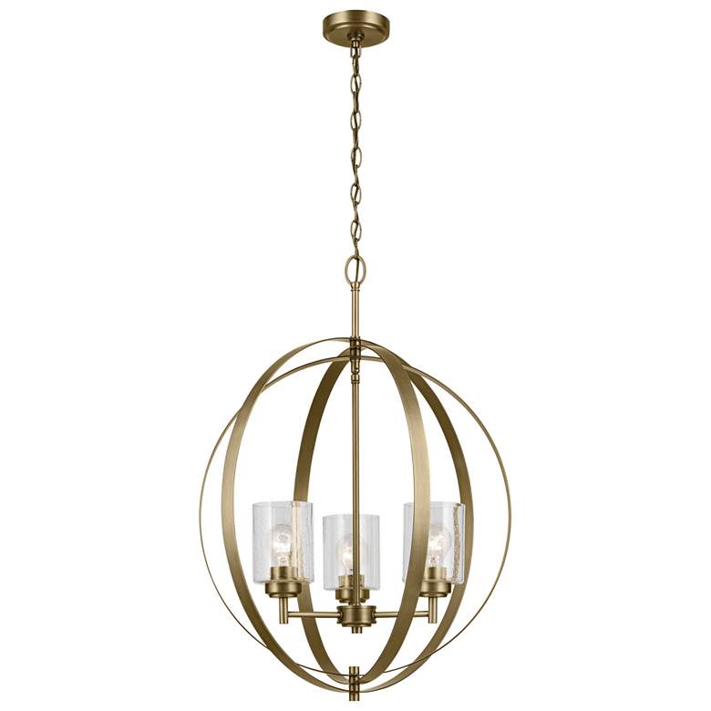 Image 2 Kichler Winslow 24 1/2"W Natural Brass 3-Light Chandelier