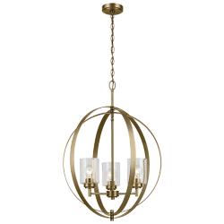 Kichler Winslow 24 1/2"W Natural Brass 3-Light Chandelier