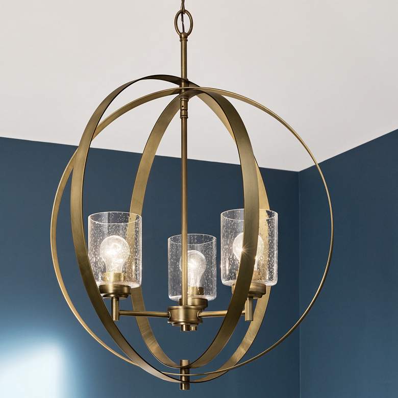 Image 1 Kichler Winslow 24 1/2"W Natural Brass 3-Light Chandelier