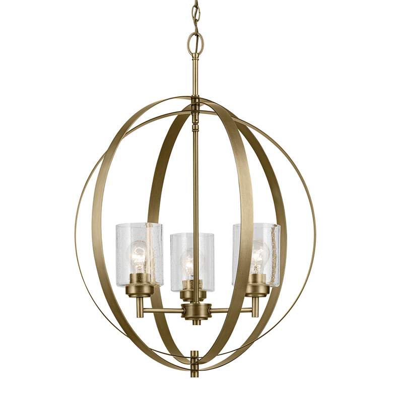 Image 4 Kichler Winslow 24 1/2"W Natural Brass 3-Light Chandelier more views