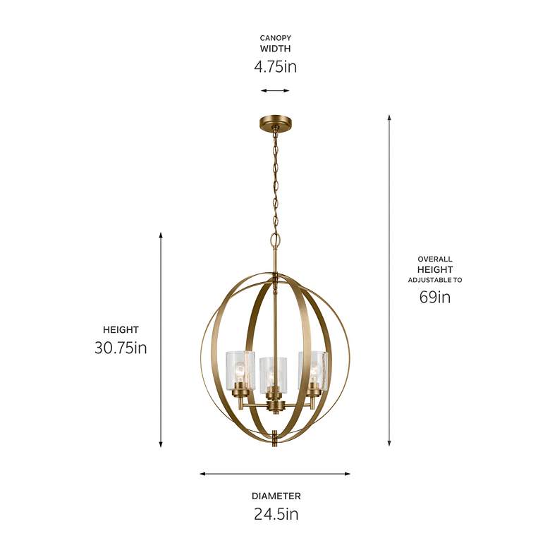Image 6 Kichler Winslow 24 1/2"W Natural Brass 3-Light Chandelier more views