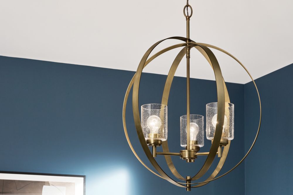 Kichler Winslow 24 1/2"W Natural Brass 3-Light Chandelier