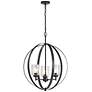 Kichler Winslow 24" Wide Industrial Black Finish Open Orb Chandelier