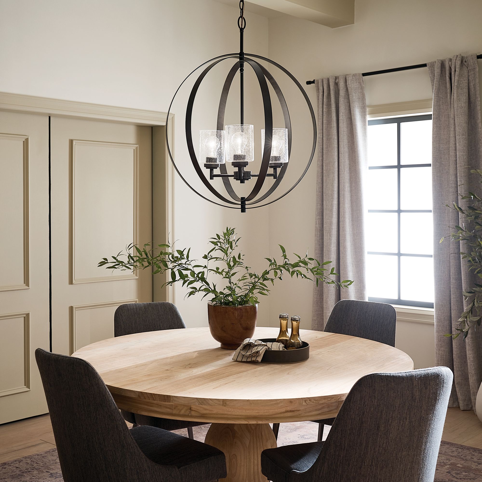 Image 6 Kichler Winslow 24" Wide Industrial Black Finish Open Orb Chandelier more views