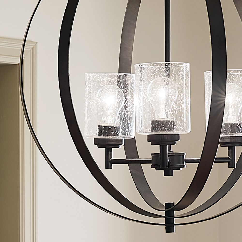 Kichler Winslow 24" Wide Industrial Black Finish Open Orb Chandelier