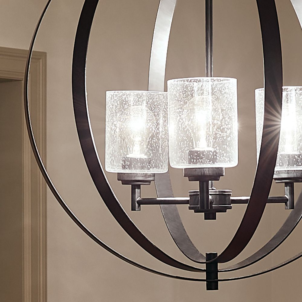 Kichler Winslow 24" Wide Industrial Black Finish Open Orb Chandelier