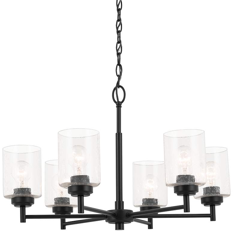 Image 1 Kichler Winslow 26 inch Wide 6-Light Black and Clear Glass Chandelier
