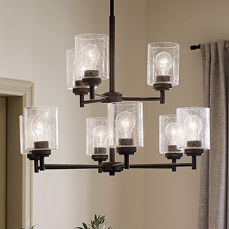 Image 2 Kichler Winslow 27" Wide Black 2-Tier 9-Light Chandelier