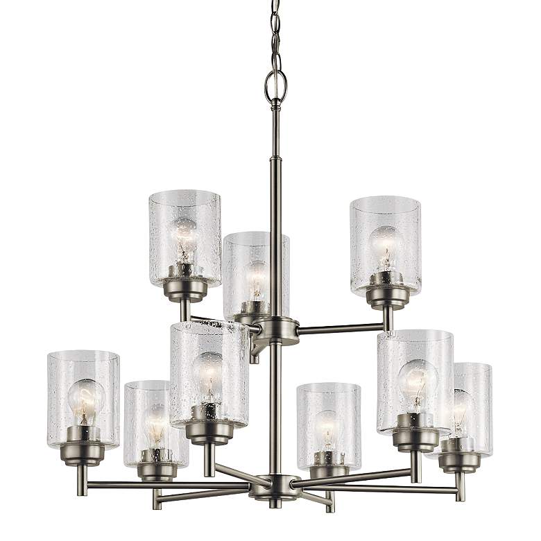 Image 1 Kichler Winslow 27 inch Wide Brushed Nickel 9-Light Chandelier