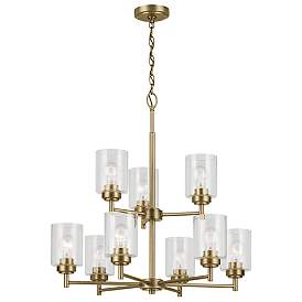 Image2 of Kichler Winslow 27" Wide Natural Brass 9-Light Chandelier